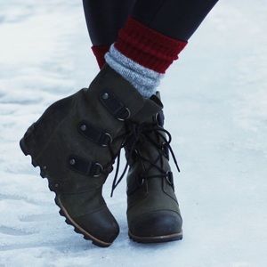 Sorel Joan of Arc Black Wedge Boots